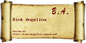 Bink Angelina névjegykártya